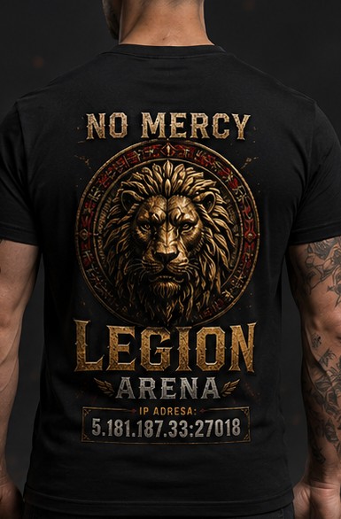 Zadnja strana Legion Arena majice